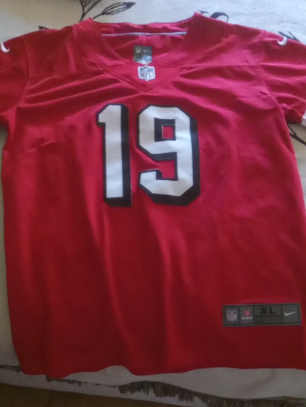 Nike Kids Red Football Jersey with White/Black Number 19